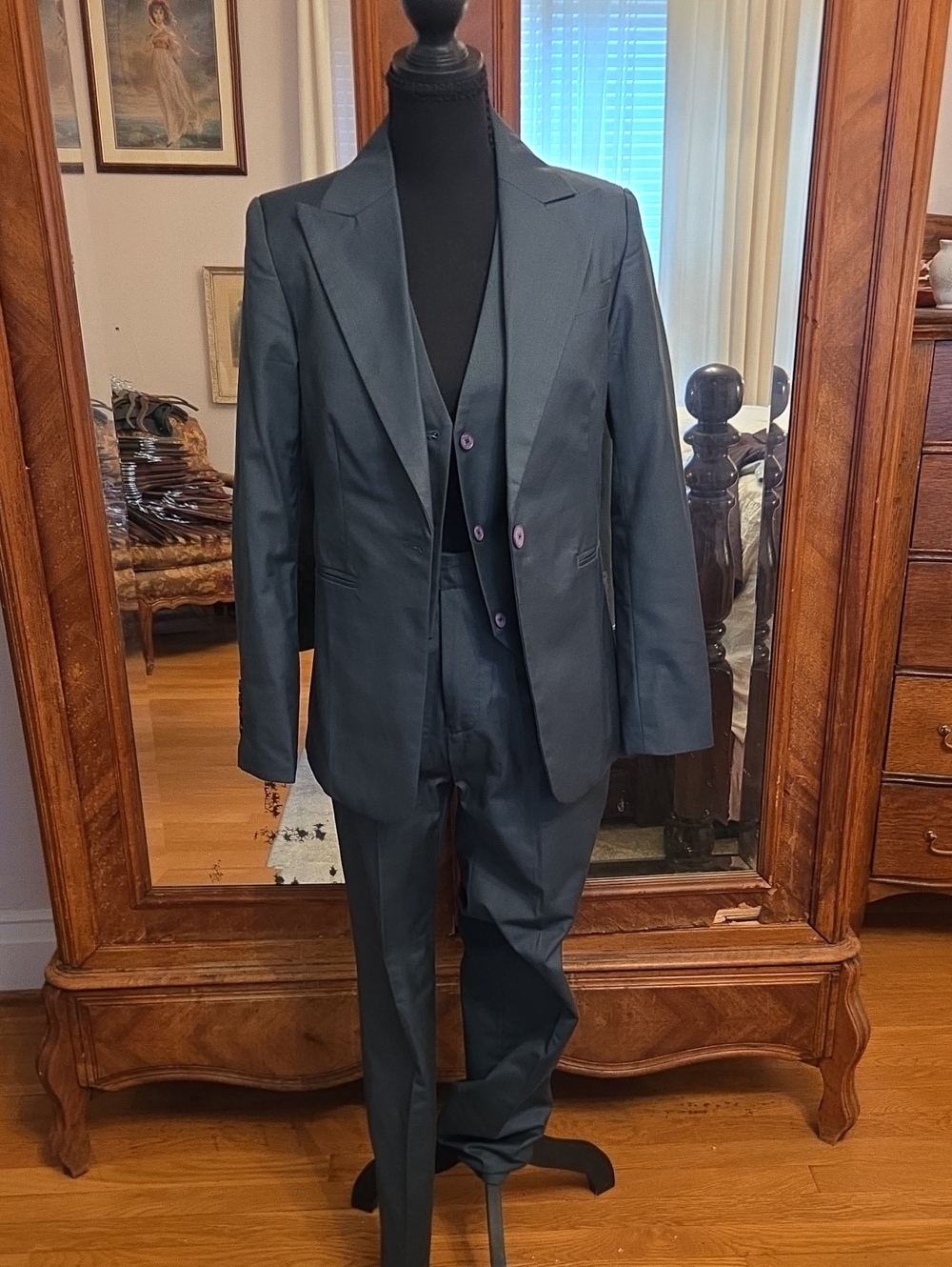 Ladies Three-Piece Suit - Classic Tailored Blazer, Vest & Trousers